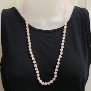Rose Quartz Necklace and Earrings